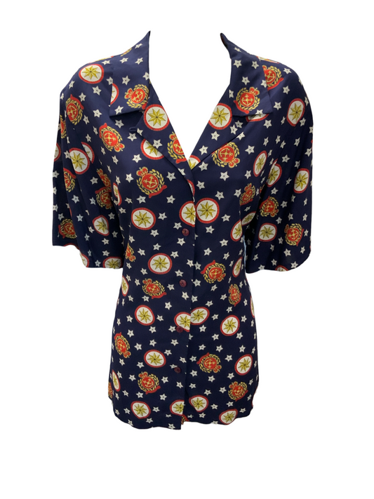 Pendelton Tall Women's Blouse Navy 8=M
