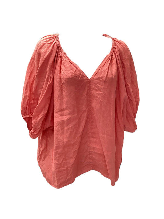 Velvet Graham Spencer Women's Blouse Coral Linen S