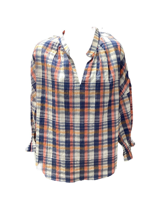 Finley Women's Blouse Blue Plaid M