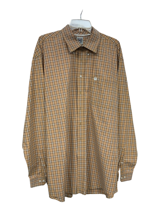 Cinch Men's Shirt Brown Plaid XXL