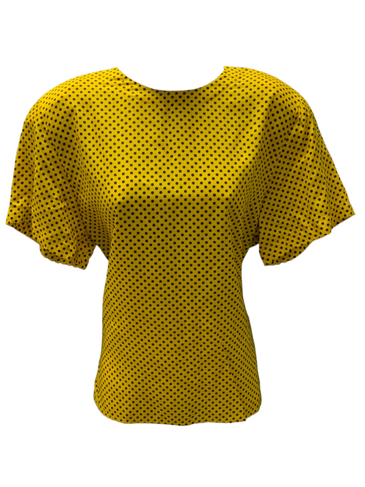 Christian Dior Women's Blouse Gold Dot 12=L