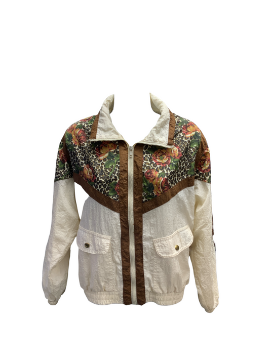 Active Frontier Women's Vintage Windbreaker Cream/Cheetah PM
