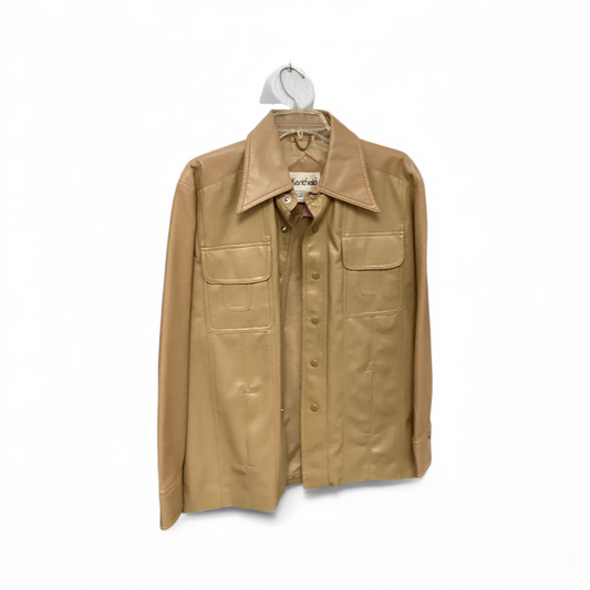 Kentfield Men's Pleather Shacket Camel M