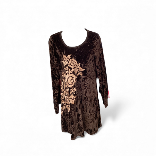 Uncle Frank Women's Dress Brown Embroidered M