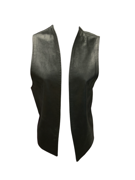 Men's Leather Vest Black XL