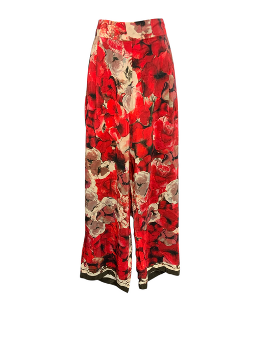 Carolina Herrera Women's Pant Red Floral M