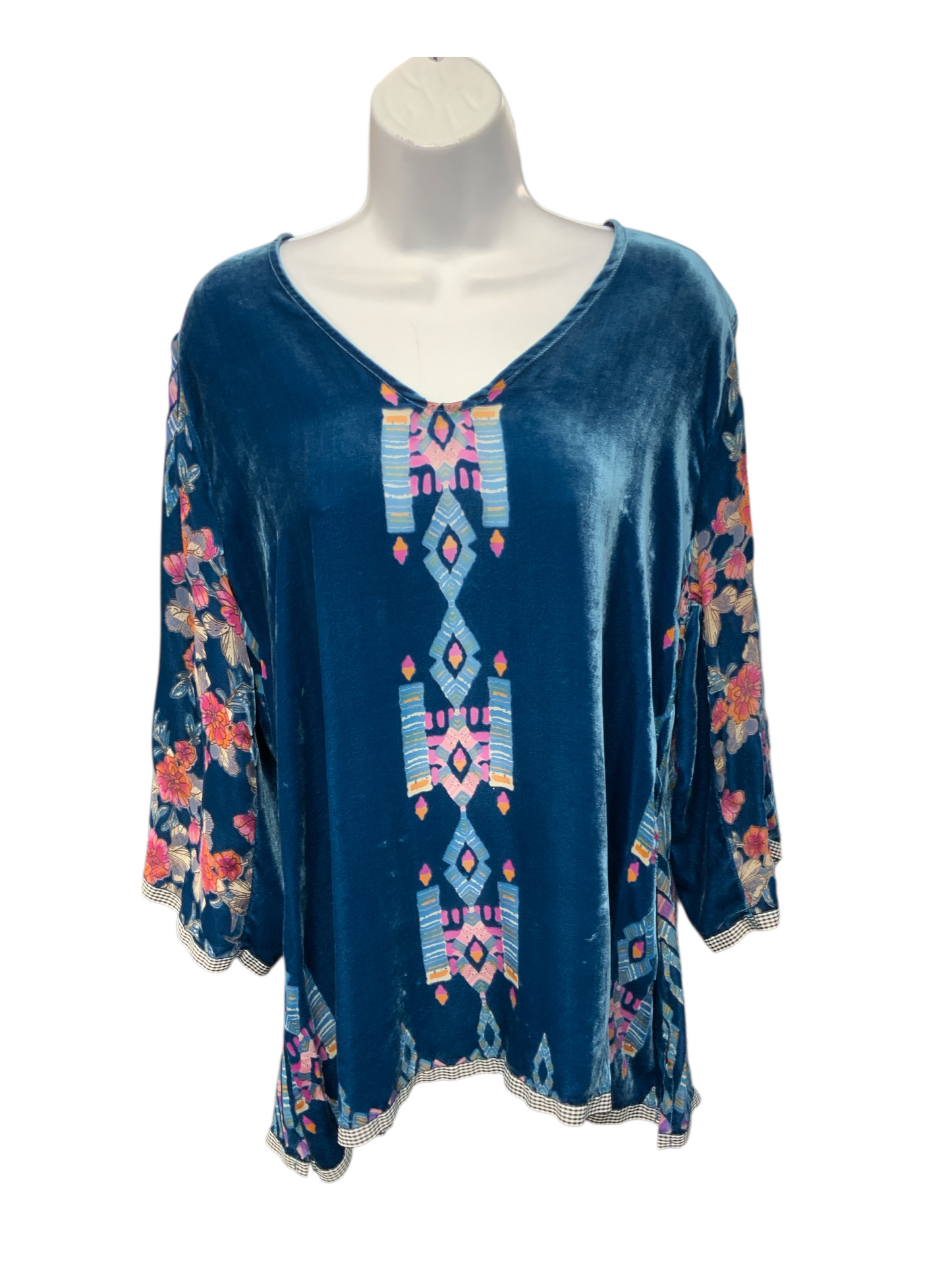 Johnny Was Women's Tunic Marine Velvet M