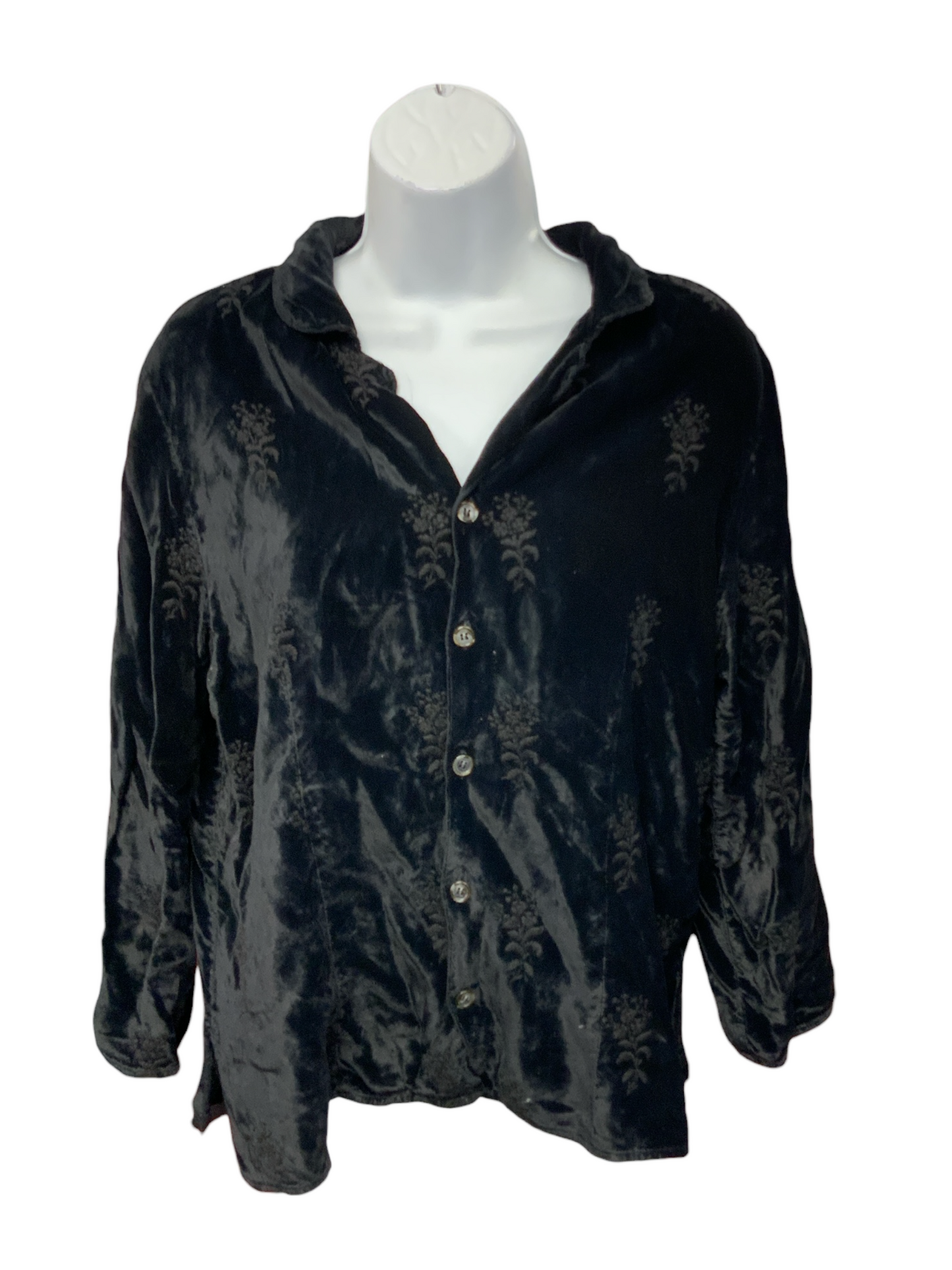 CP Shades Women's Blouse Black Velvet S