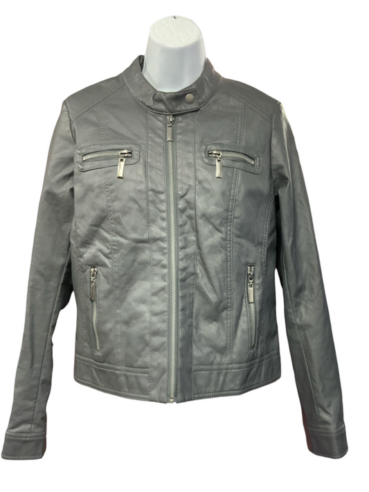 JouJou Jr Faux Leather Jacket Coal M