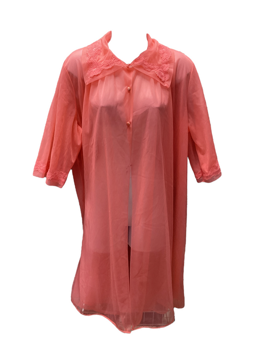 Texsheen 2pc Gown Robe Set Coral L