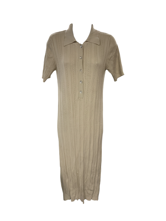 Mama Licious Maternity Polo Dress Linen L