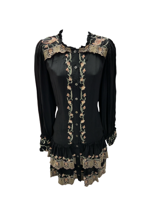 Sea NY Women's Embroidered Dress Black S