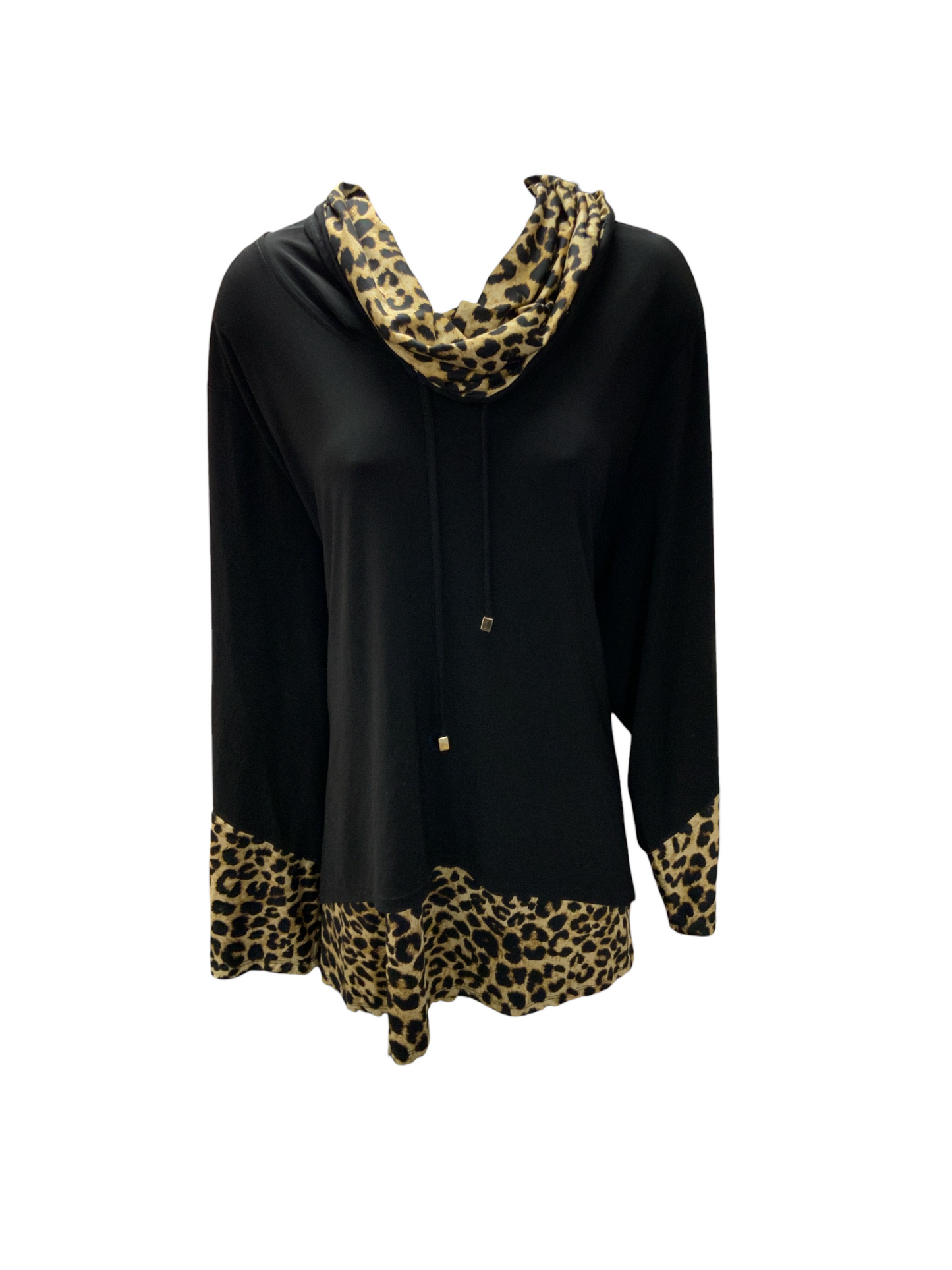 Ali Miles Women's Top Cheetah Black 3X