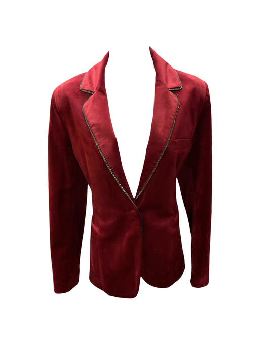 Oo LaLa Women's Blazer Berry Velvet 10=M