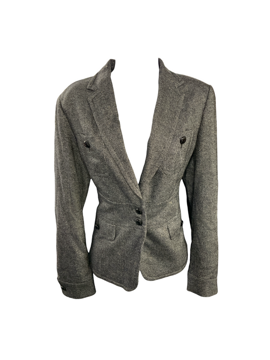 Talbots Women's Wool Blazer Black Tweed 6=S
