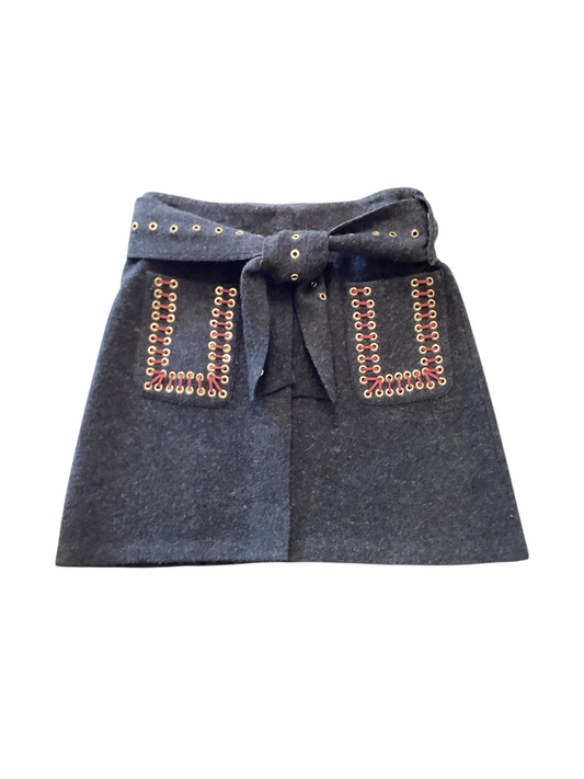 Rosie Neira Women's Wool Skirt Coal S
