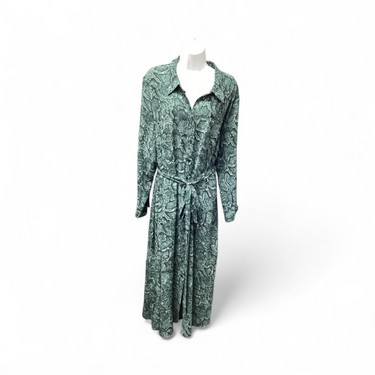 1 State Women's Dress Teal Reptile 3X