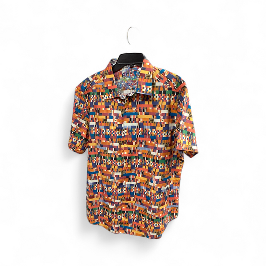 Robert Graham Men''s Shirt Orange Multi XL