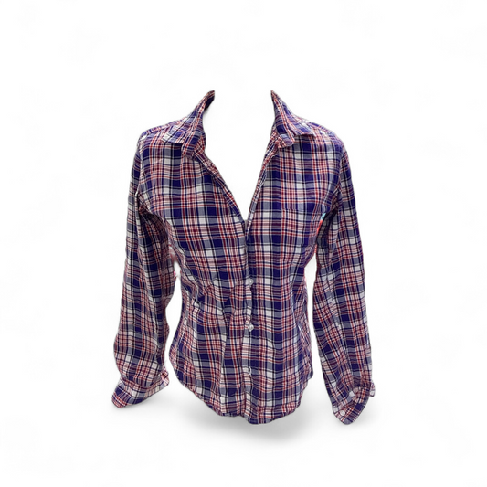 Frank & Eileen Women's Blouse Navy Plaid XS