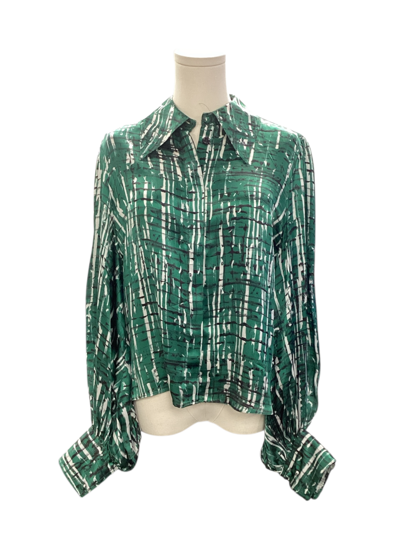 Hunter Bell Women's Silk Blouse Green M