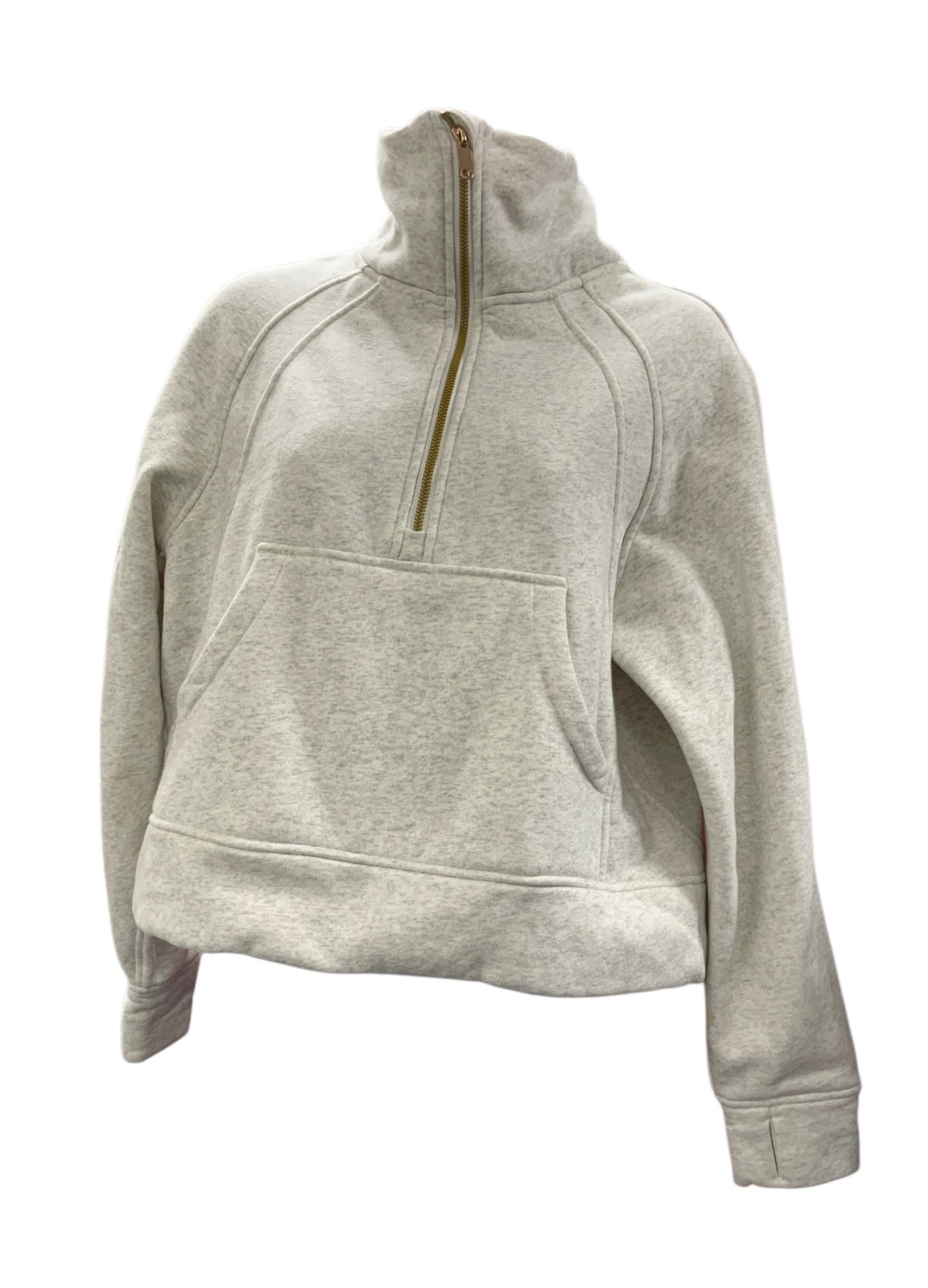S Women's 1/2 Zip White Heather S
