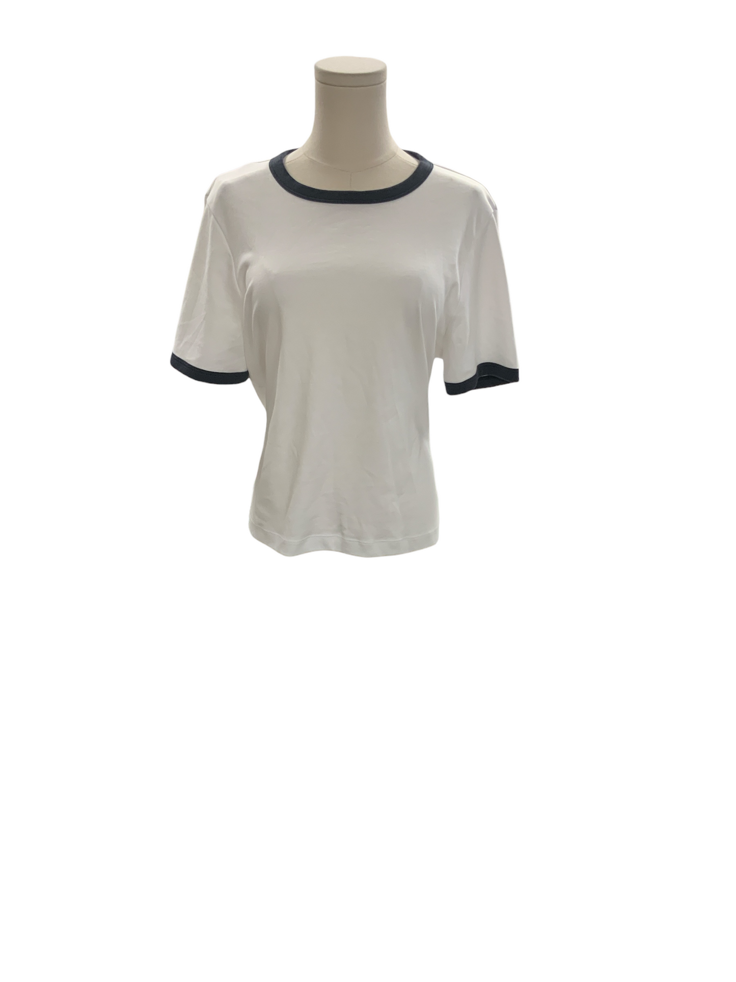 Rag & Bone Women's Tee White/Black Ringer XL