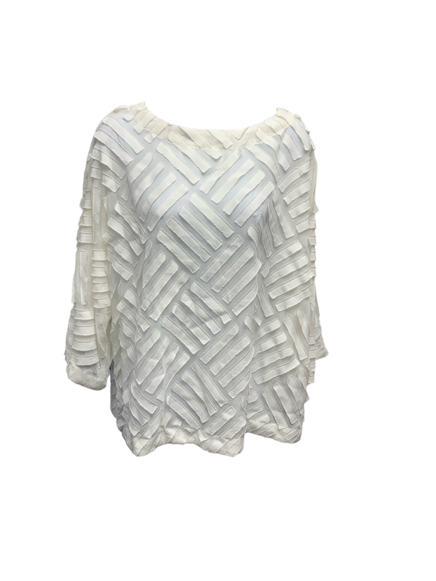 NWT By JJ Women's Burnout Blouse White M=XL