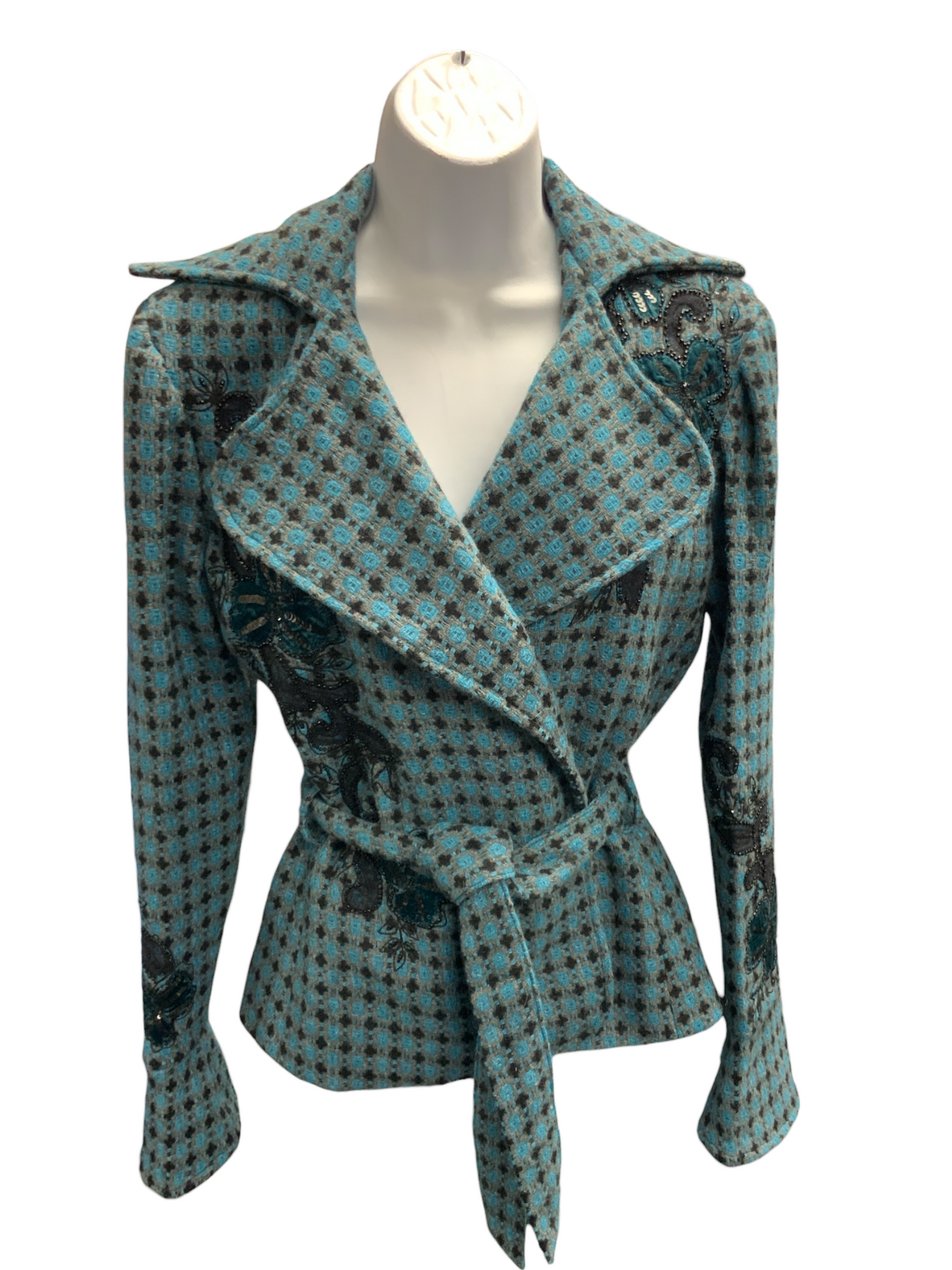 Joolay Women's Jacket Turq Beaded S