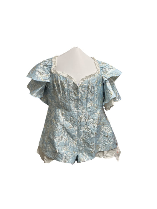 NWT ASOS LUXE Jr Romper Sky Brocade 14=L