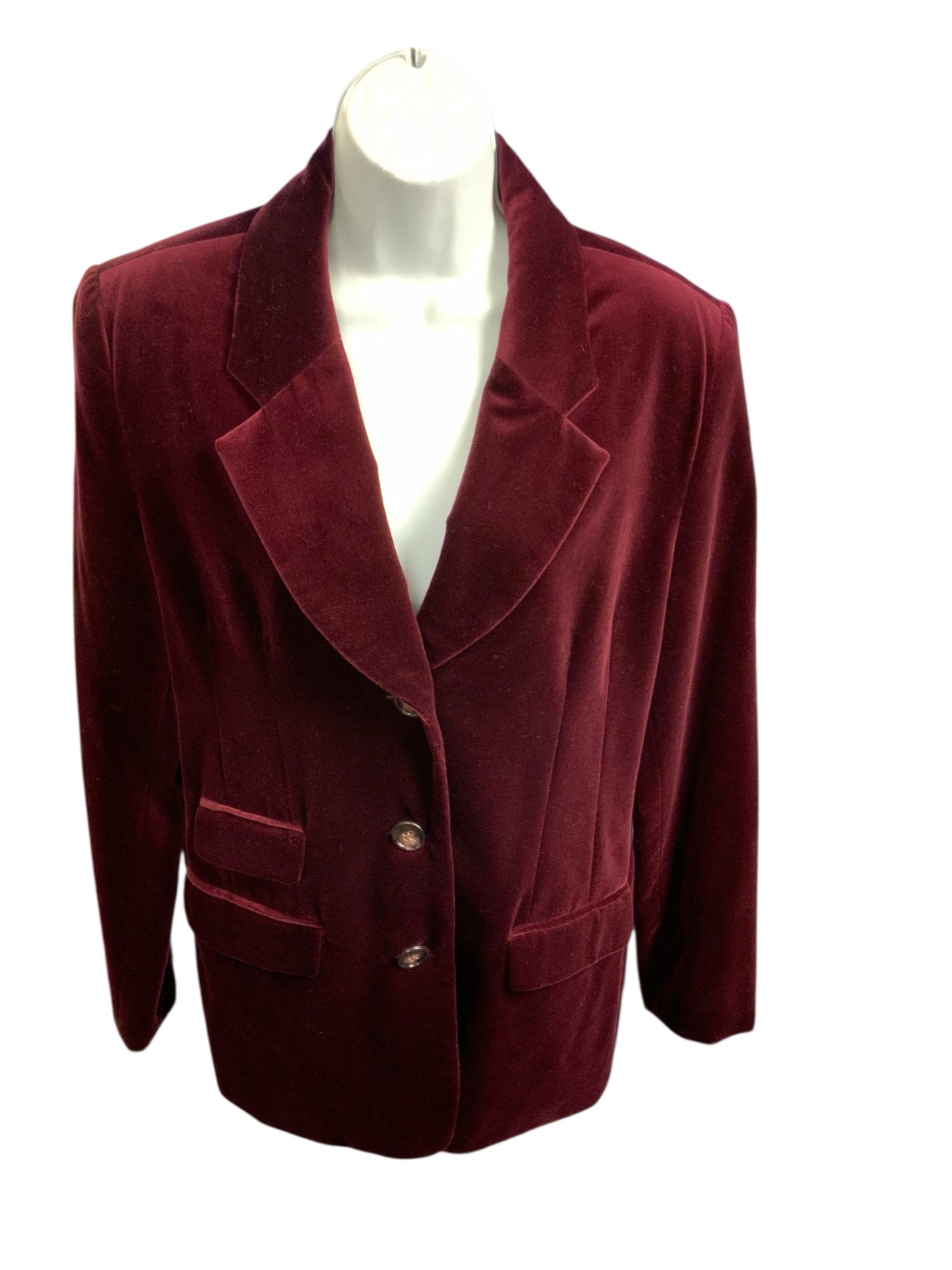 Neiman Marcus Women's Blazer Wine Velvet 12=L
