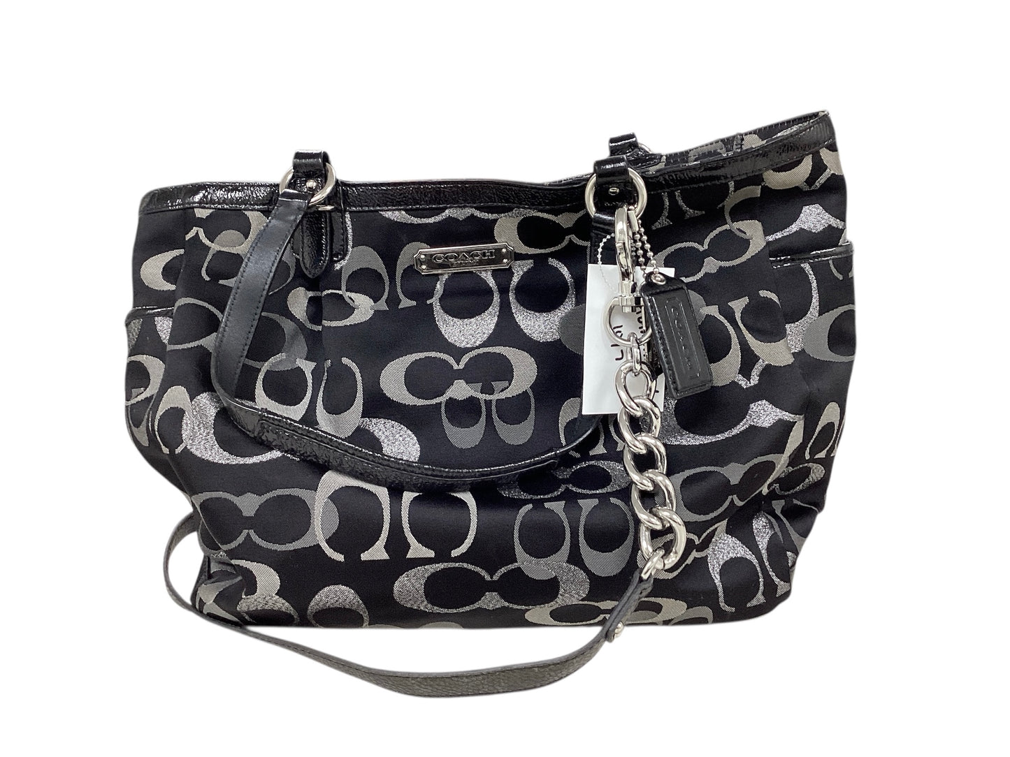 Coach Black and Silver Logo Bag