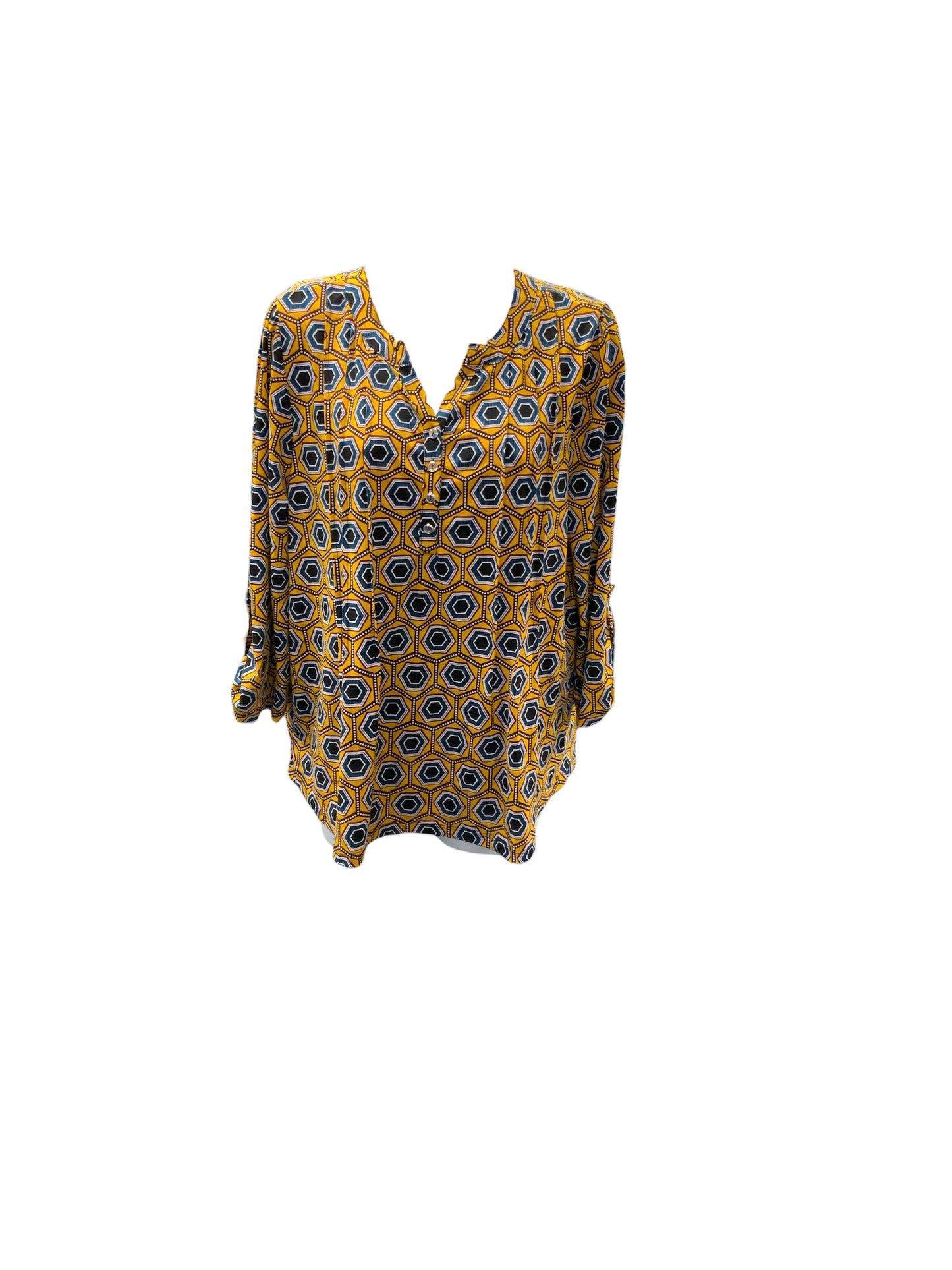 By Design Women's Blouse Gold XL