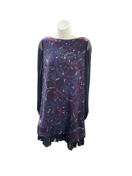 Tory B Women Dress Navy/Purple Multi Size 6
