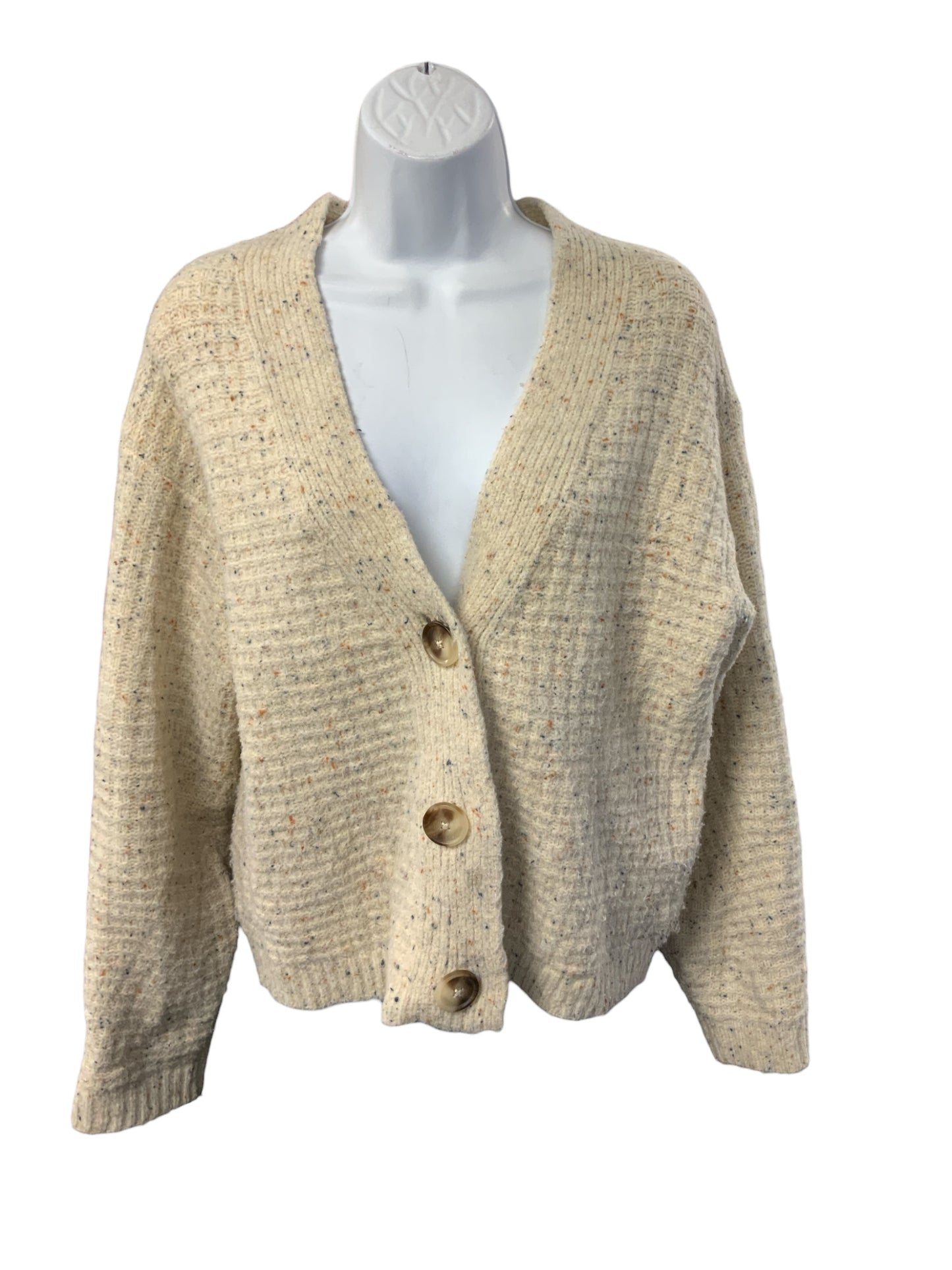 Universal Thread Women's Cardigan Cream Tweed S