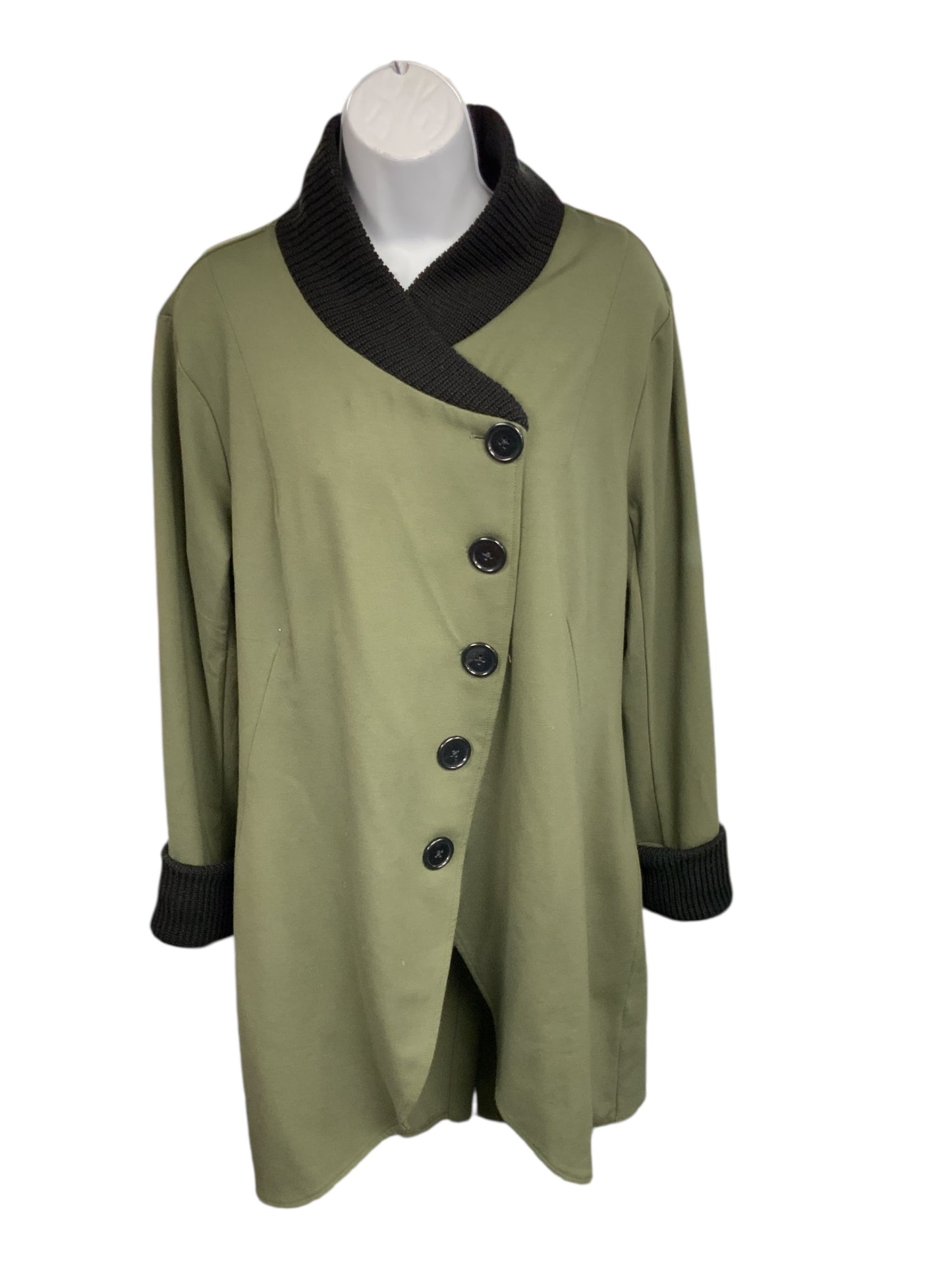 Venus Women's Coat Olive Ponte 12=L