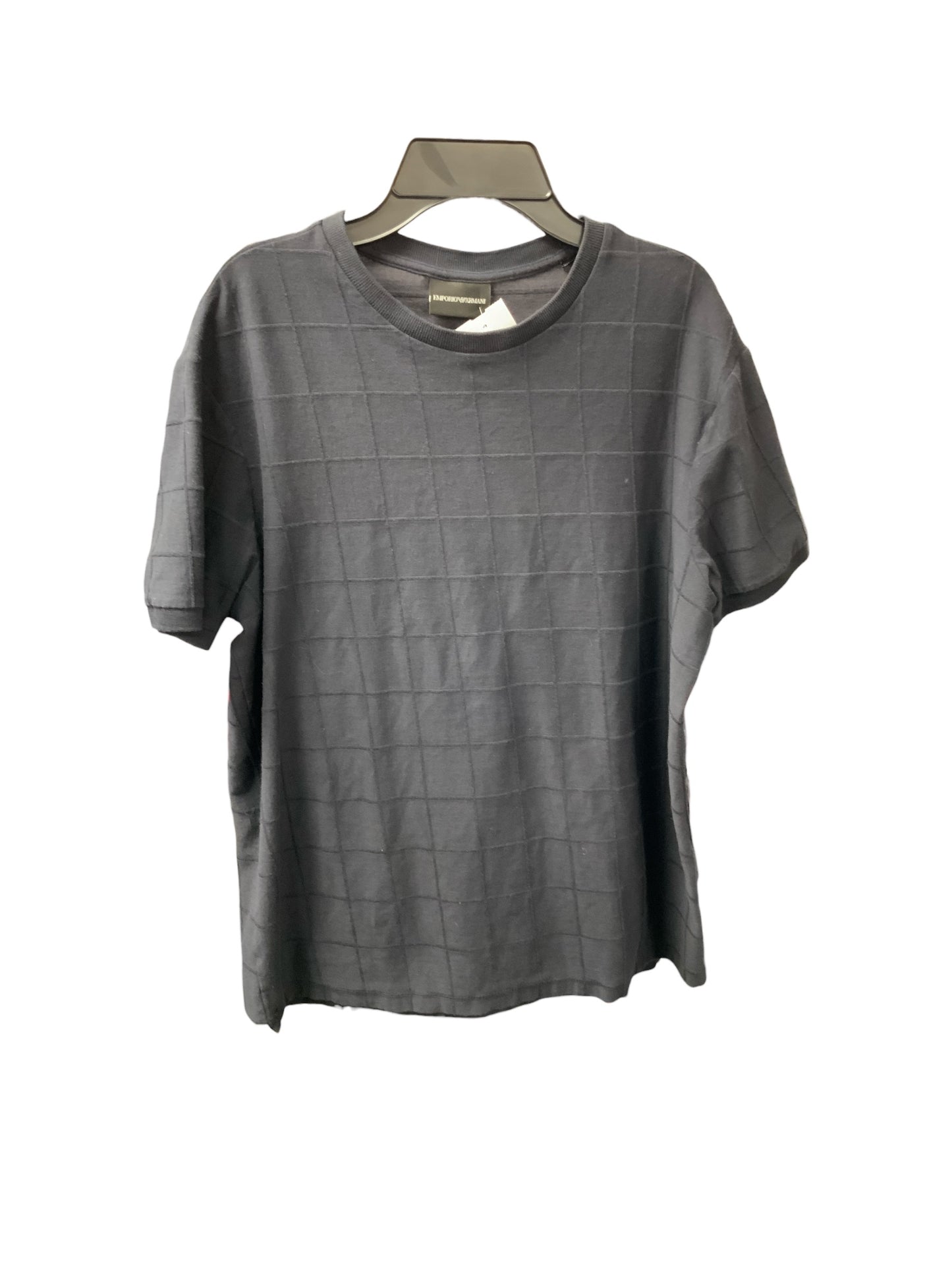 Emporio Armani Men's Tee Navy Grid L