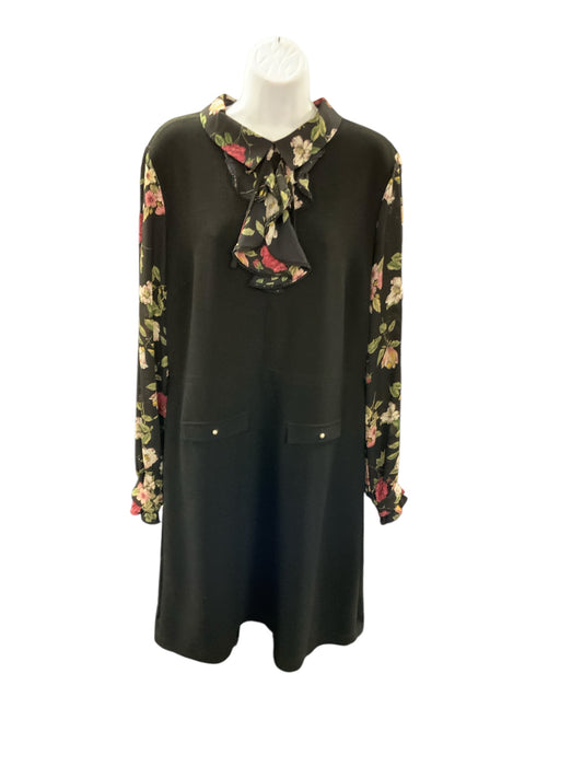 Karl Lagerfeld Women's Dress Black Floral 14=L