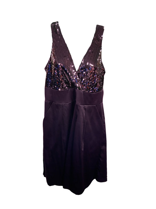 NWT Corey P Women's Dress Eggplant Sequin 14=L