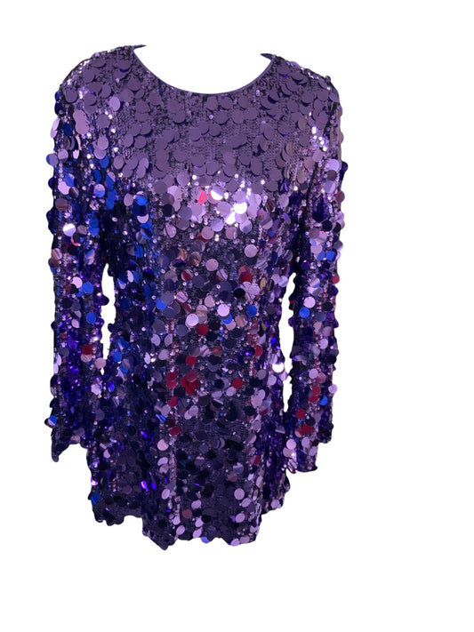 12th Tribe Women's Dress Purple Paillette S