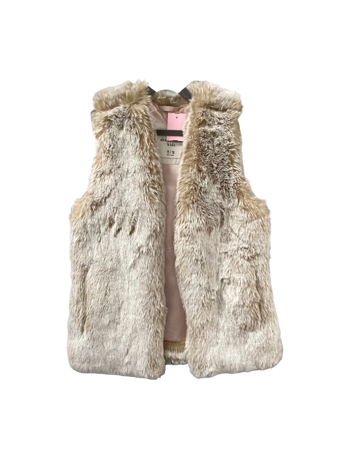 Abercrombie Kid's Girls Faux Fur Vest Tan 15/16=XL