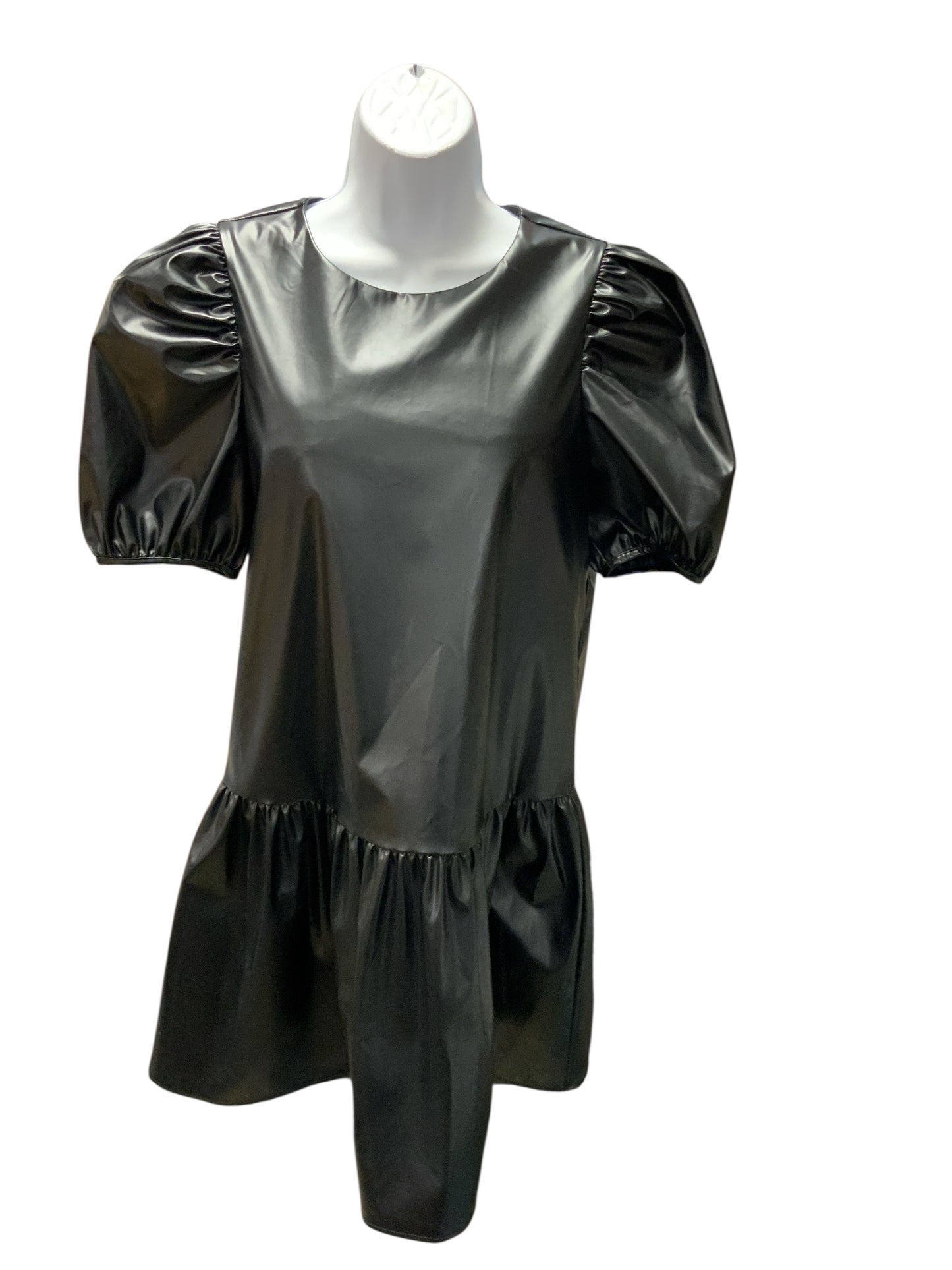 English Factory Women's Faux Leather Dress Black S