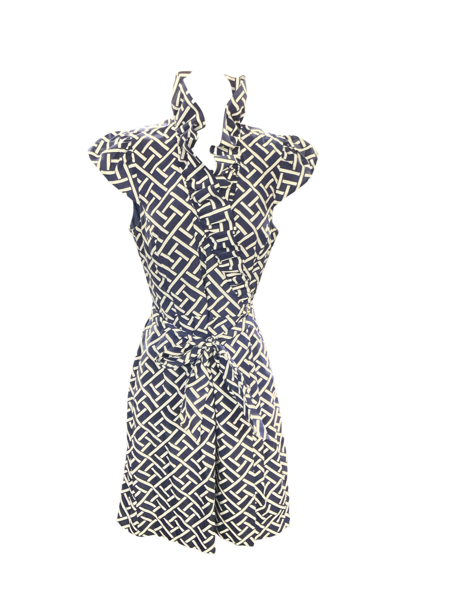 Elizabeth McKay Women's Dress Navy Ruffle S