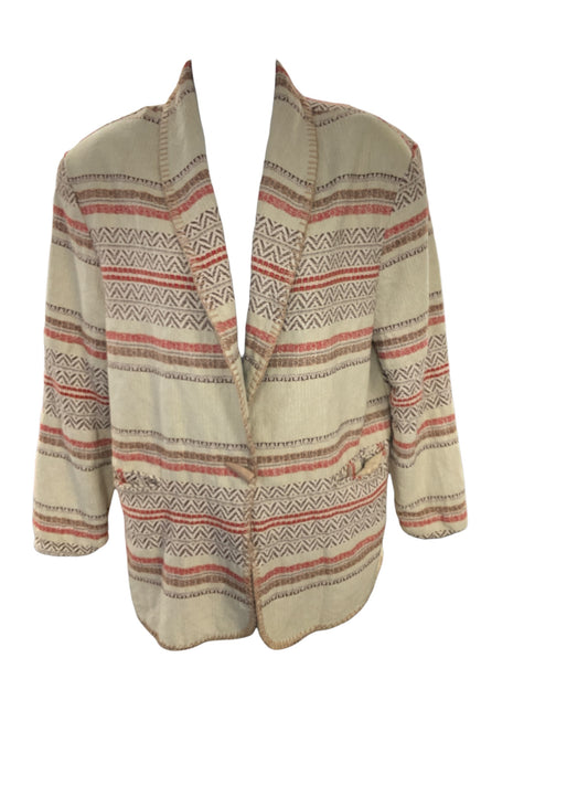 David Paul NY Women's Blazer Tan L/XL