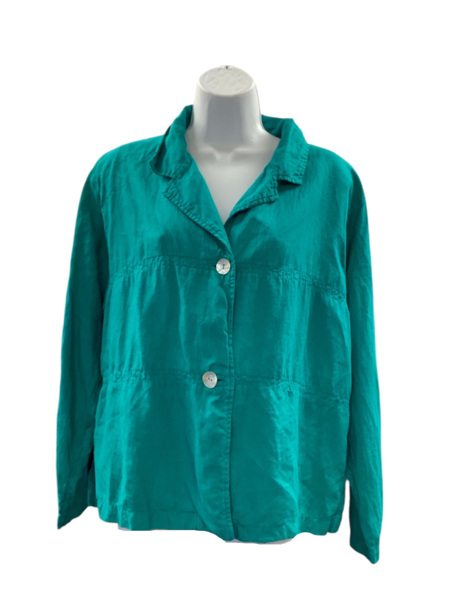 Johnny Was Women's Shirt Teal M