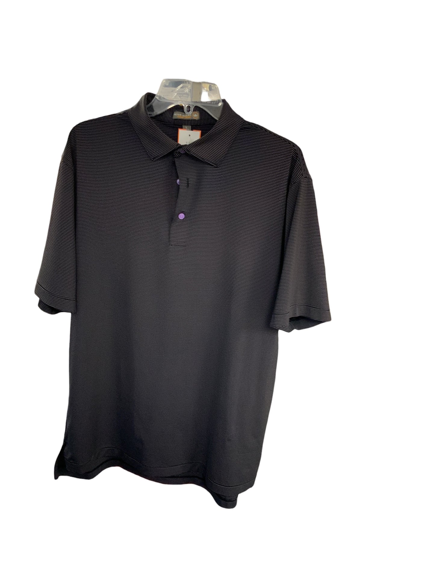Peter Millar Men's Polo Black Stripe L