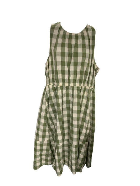 Free Assembly Women's Dress Plaid Green XL
