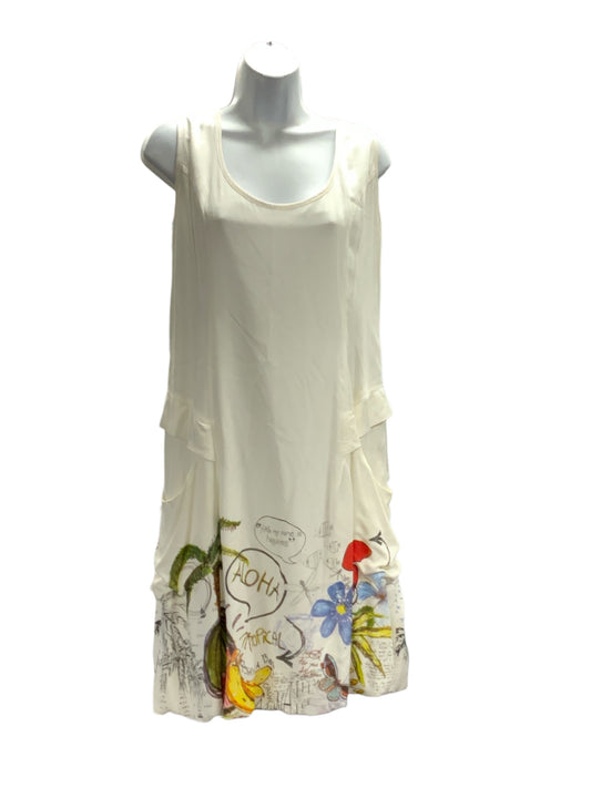 Desigual Women's Dress White Multi 42/M