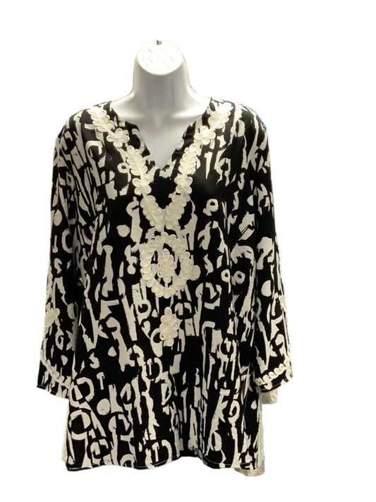 Calessa Women's Tunic Black White XL
