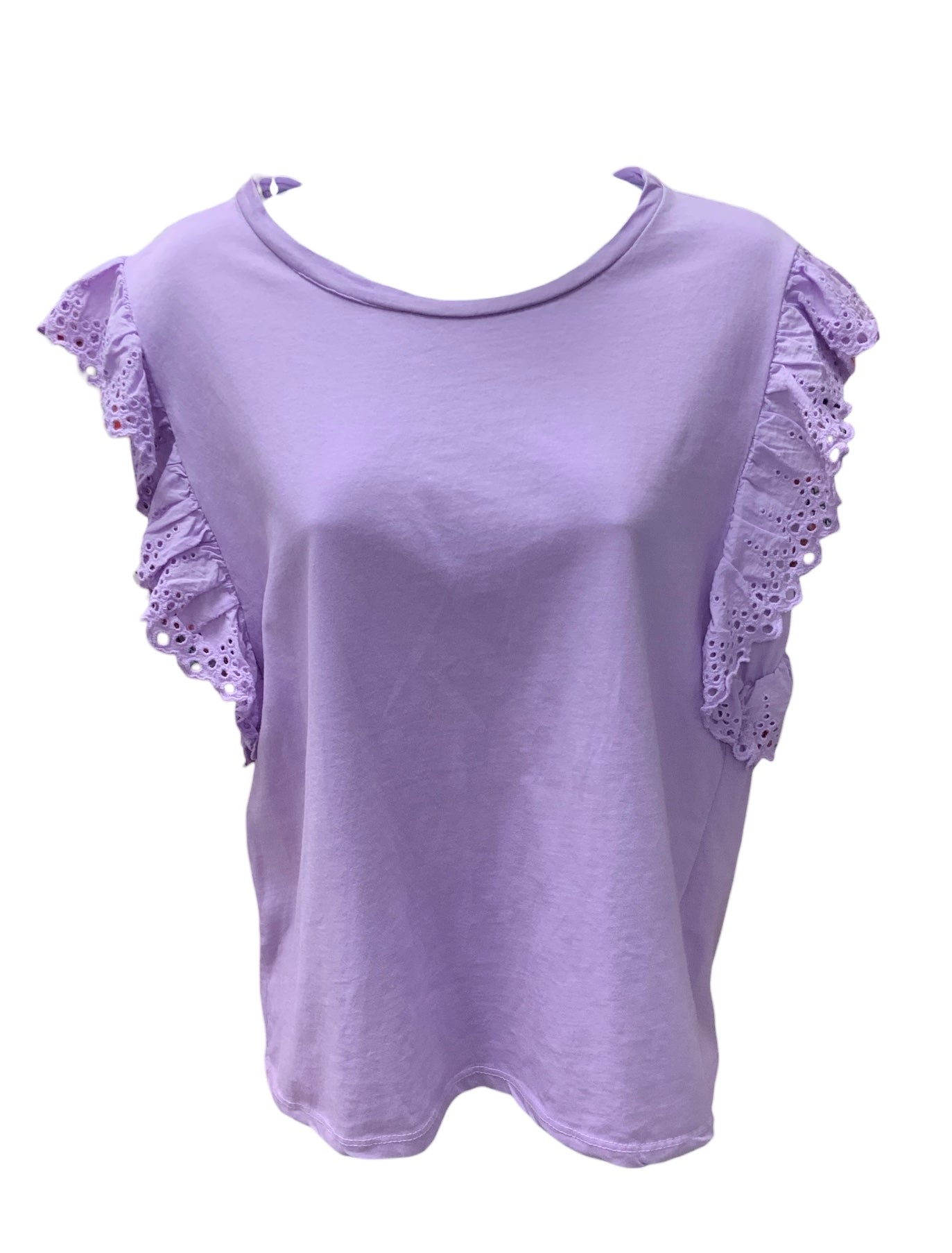 NWT Free For Humanity Women's Top Lilac Eyelet O/S