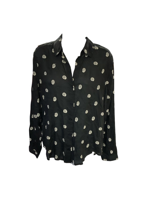 NWT Cloth & Stone Women's Blouse Black Paisley M